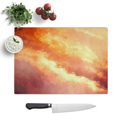 Tempered Glass Passing Clouds Chopping Board