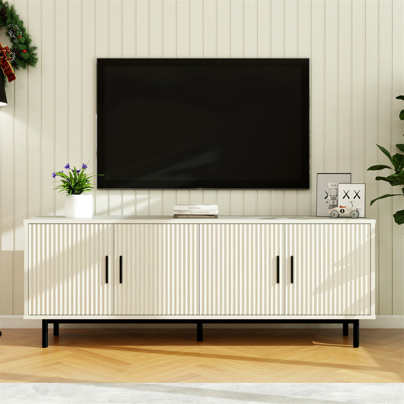 Meuble télé 70 po Latitude Run®, Blanc/Noir