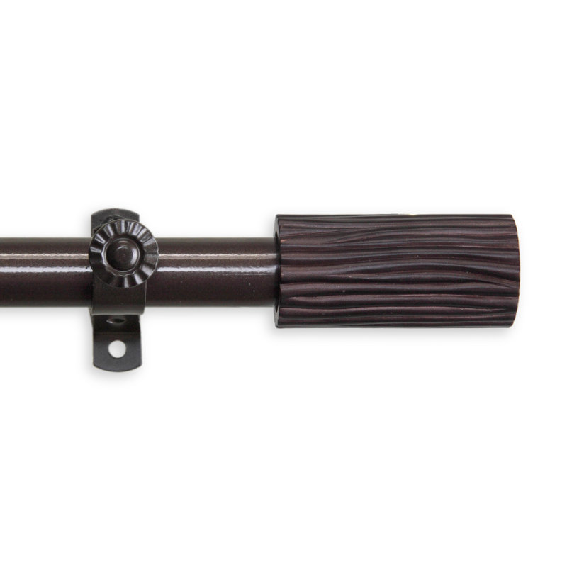 Tringle à rideaux simple à baie vitrée ajustable de 28 po à 48 po Hearld, 18 po à 28 po (chaque côté), Cacao
