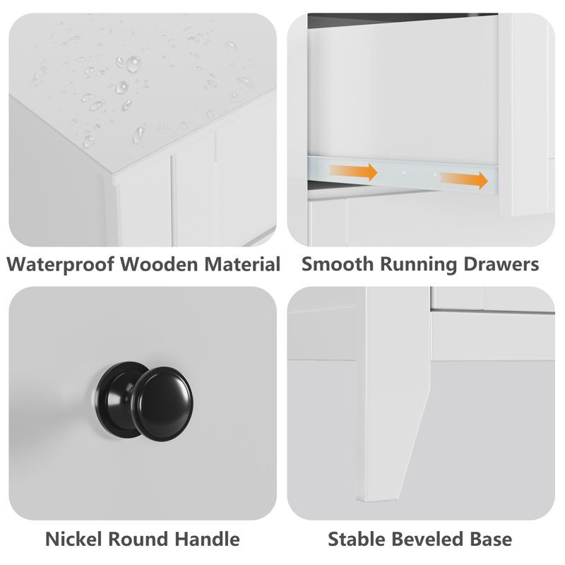 6 Drawer Dresser, White