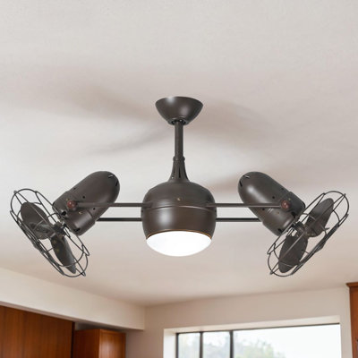 13" Dagny 6 - Blade LED Dual Ceiling Fan with Remote Control and Light Kit Included