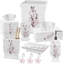 Couvre-boîte à mouchoirs carré - Décoration florale de cerisier blanc et rose - Porte-papier hygiénique en résine pour meubles-lavabos et tables de chevet - Curseur de fond durable