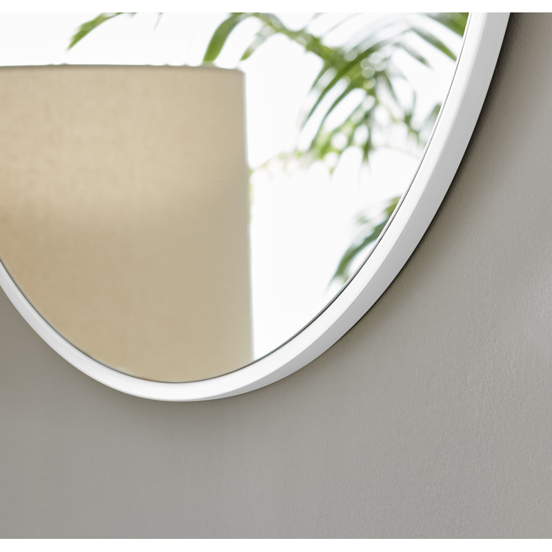 Miroir mural Alcantera, 28,3 po x 28,3 po, Blanc