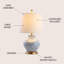 Lampe de table en céramique marbrée 21 po Larena