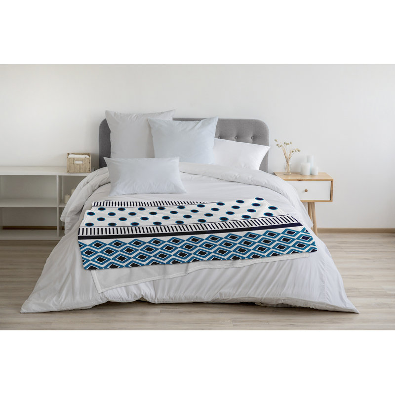 Jeté polaire haut de gamme, L 30 po x L 40 po, Bleu, 1.75