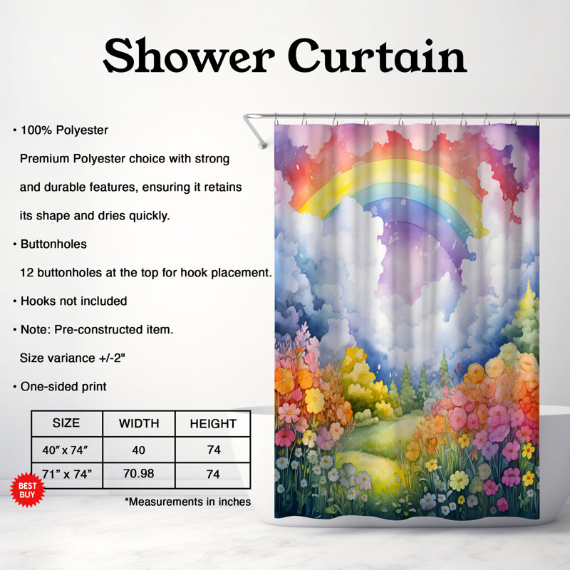 Rideau de douche standard 1 pièce Pastel Earth, H 74 po x l 71 po
