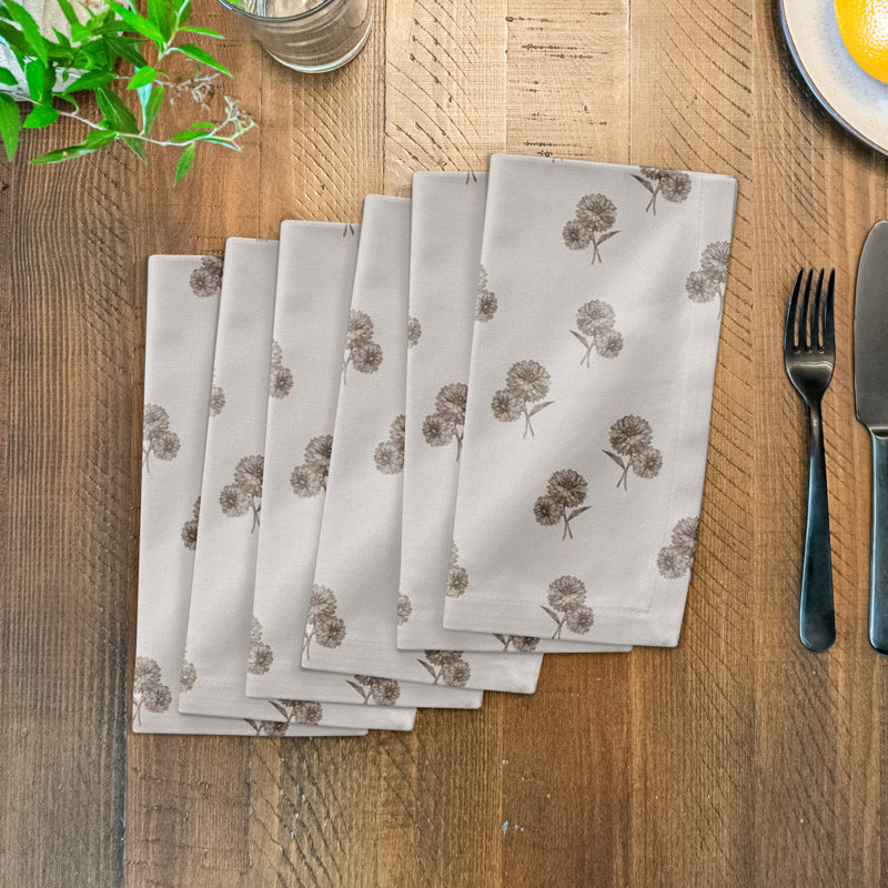 Serviette de table rectangulaire en coton sergé, Brun clair