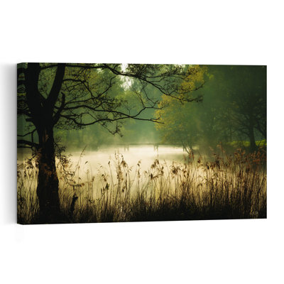 «The Hidden Bridge Vintage Abstract Autumn Landscape», reproduction d'art mural