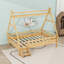 Charmant lit plateforme en bois en forme de maison avec escalier-505321652-505321654