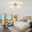 6 - Light Gold Modern Sputnik Globe Glass Semi Flush Mount Ceiling Light Fixture-101904839