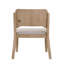 Ensemble de 7 chaises de table de salle à manger rectangulaires rembourrées en tissu brun clair-121629482