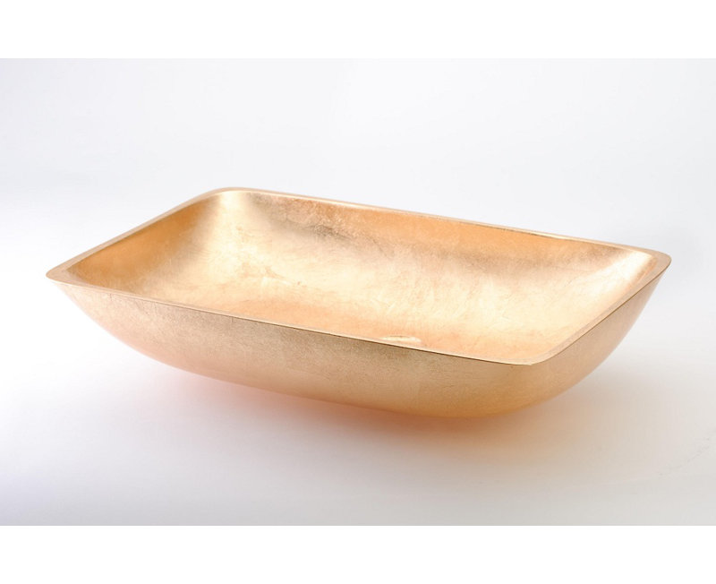 Vetro Freddo 20.5'' L Bathroom Sink, Gold Leaf