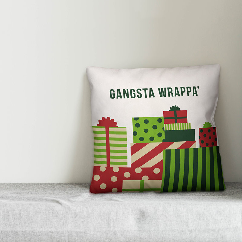 Gangsta Wrappa Polyester Throw Pillow, Pillow Cover