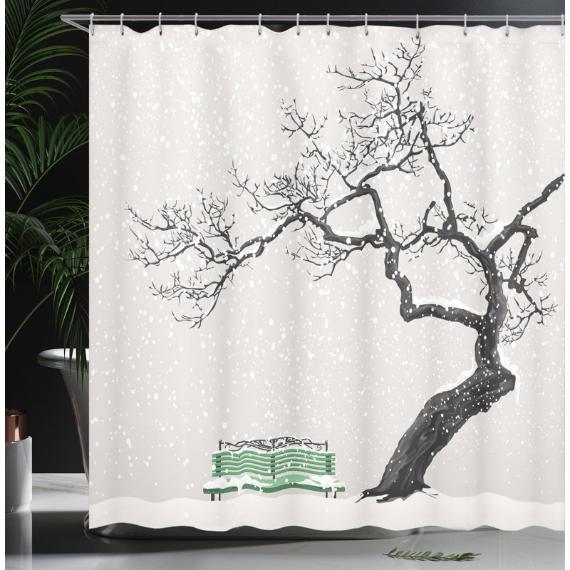 Rideau de douche simple décoration de décor winter Clovis, H 84 po x l 69 po