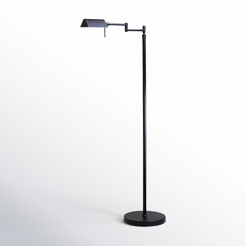 Urick 55" Dimmable LED 360 Degree Swing Arm Adjustable Heights Floor Lamp, Black