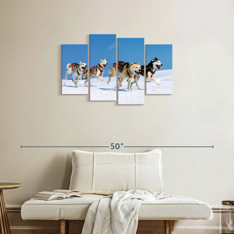 Chiens de traîneau Husky, 22"H x 36"W