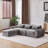 Boneless 104" Wide Modular Sectional Sofa In Soft Chenille Fabric Large Cloud Couch-1208401352