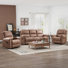 Ensemble de salon inclinable à garniture cloutée 3 pièces avec 2 fauteuils et canapé