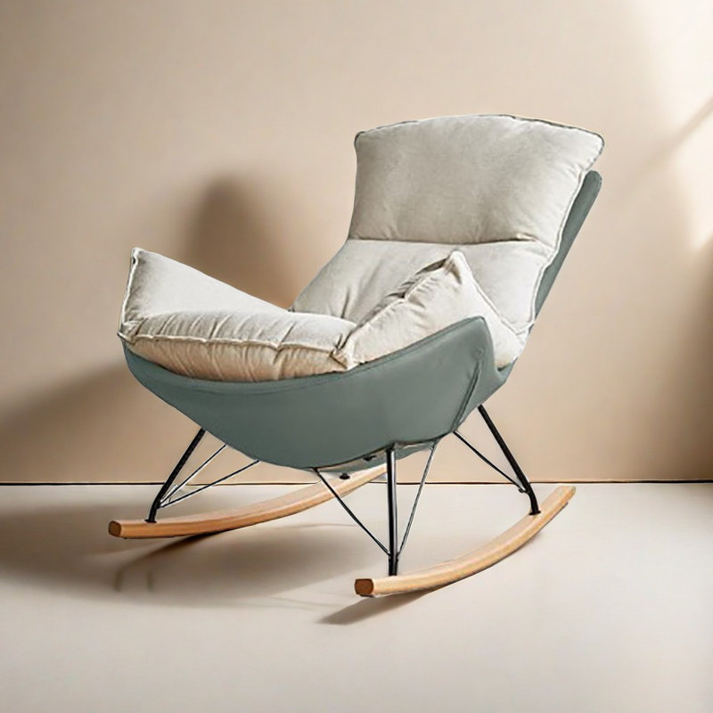 Chaise berçante moderne en coquille d'œuf moderne, Bleu sarcelle