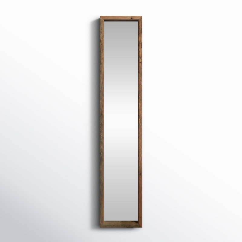 RECYCLED WOOD SHADOW BOX FRAMED MIRROR