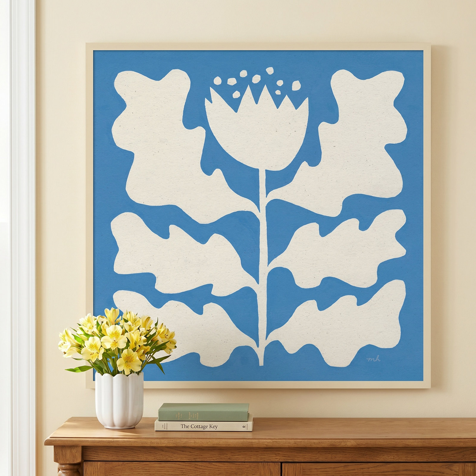 Delighted I Blue by Moira Hershey, Brown, 41" W x 41" H
