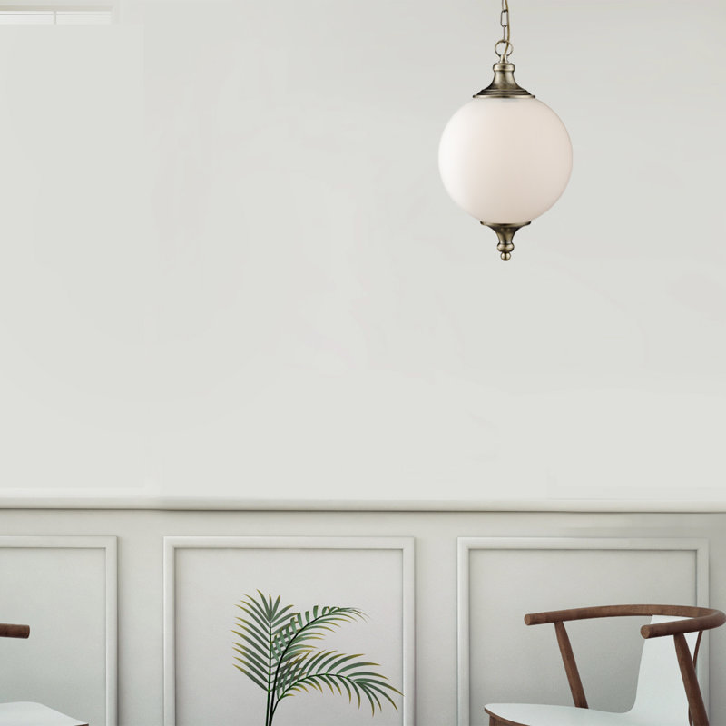 Mae 1 - Light Antique Brass Sphere Pendant