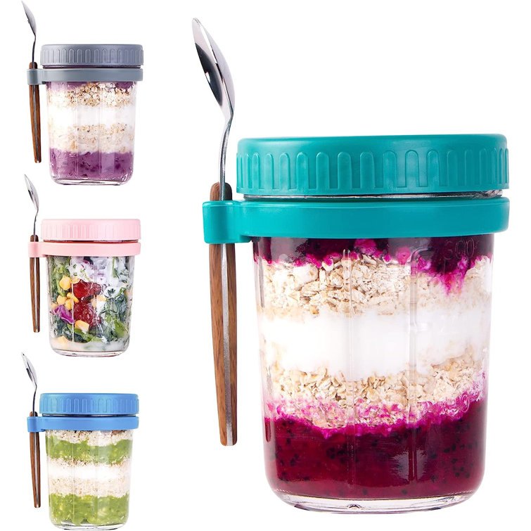 Rebrilliant Binz Overnight Oats Containers With Lids And Spoon, 4