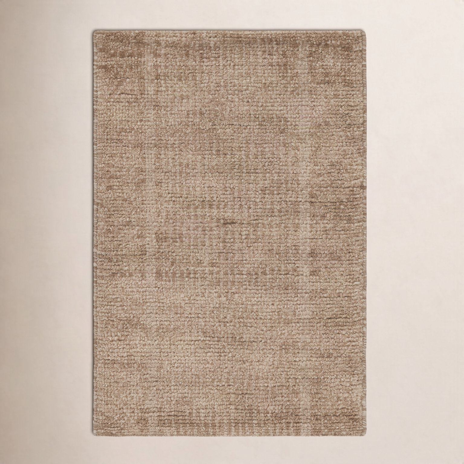 Vanna Hand-Knotted Striped Wool Rug, Sand, 6'x9'