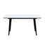 5 pièces: table rectangulaire en pierre frittée blanche et chaises rembourrées, style ultramoderne avec chaise pour-561175009