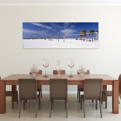 Volleyball sur la plage, Siesta Beach, Siesta Key, Floride, États-Unis, art contemporain abstrait, palmier, plage, art mural
