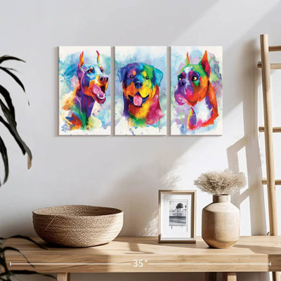 «Dogs Paint Splash», reproduction sur toile