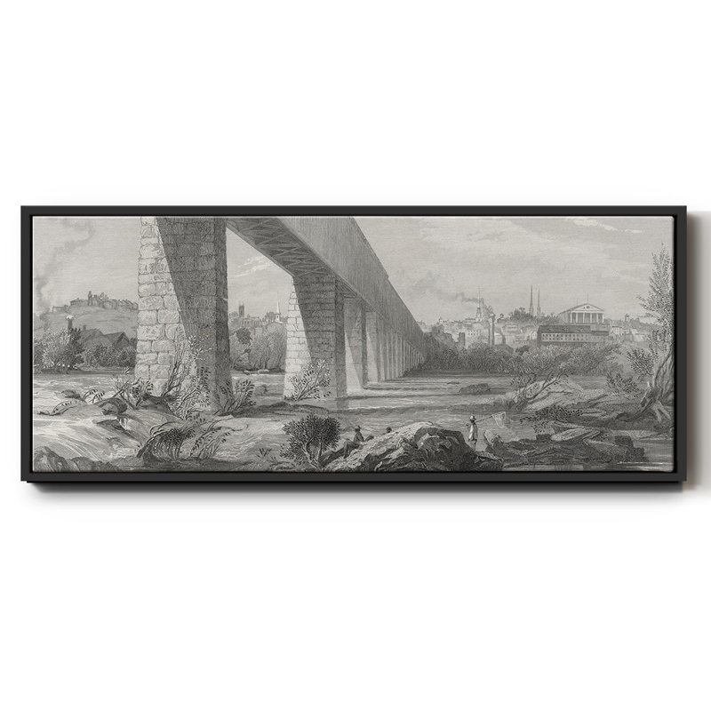 Richmond from the James - toile encadrée, H 20 po x l 50 po