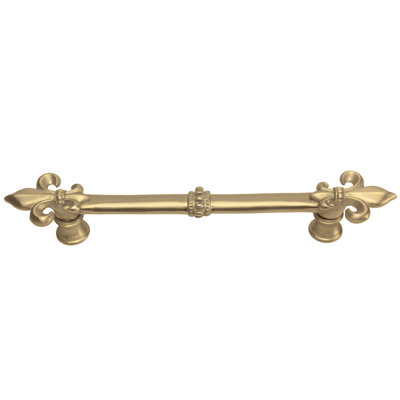Charlemagne 4 inches c.c. pull with large Fleur De Lysin Satin