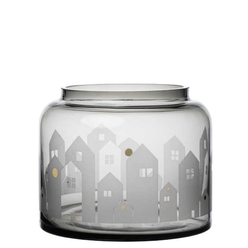 Village House Glass Vase - 6"