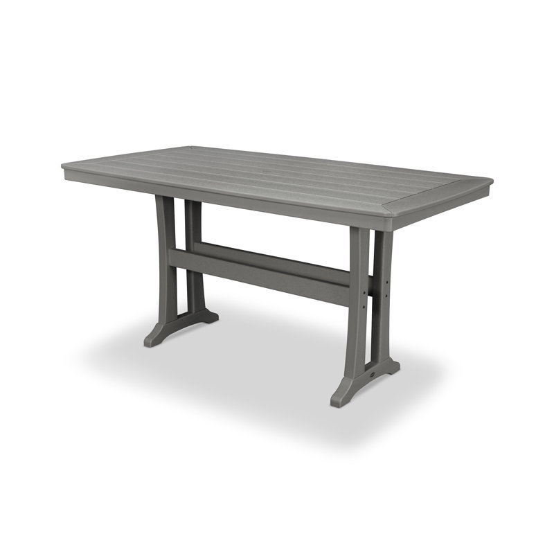 Nautical Trestle 38" x 73" Counter Table, Slate Gray