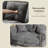 63" Rolled Arm Chenille Upholstered Sofa With Nailhead Trim & Solid Wood Legs, 2-Seater Loveseat-1282765762