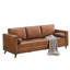 Canapé en cuir 81 po, siège profond moderne Mid-Century, coussin rembourré et housse amovible, canapé en polyuréthane brun-313217526