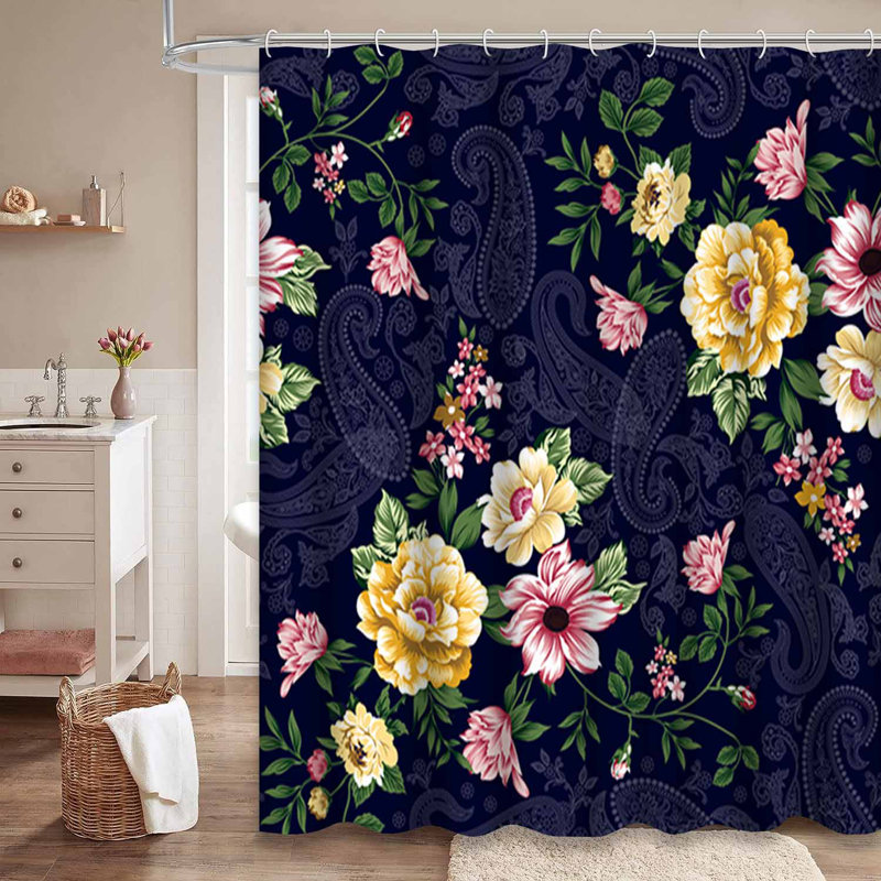 Rideau de douche avec 12 crochets, L 72 po x l 78 po