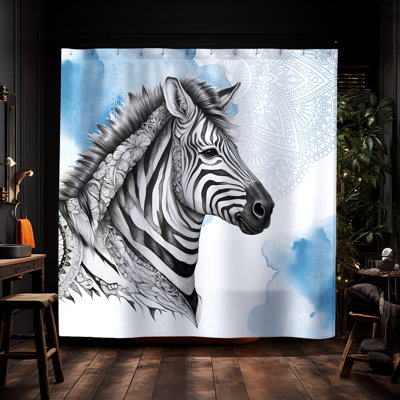 Len Zebra Shower Curtain