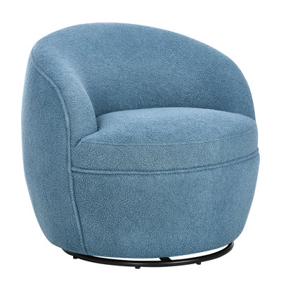 Chaise moderne bleue avec fonction pivotante à 360 degrés - revêtement doux, base