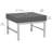 Atlas Modern Chrome and Leather Ottoman-775271183