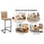 2 tabourets de bar en tissu brun Tech, d'une hauteur de 42,5 po - confort moderne. Siège doux. Pieds en métal. Dessous coulissant. Assemblage facile inclus. 2 tabourets hauts conçus pour le tissu du siège. Guide antidérapant noir stable