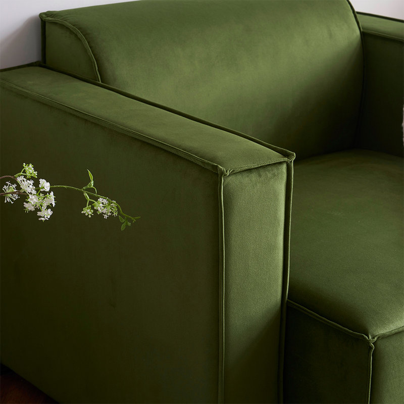 Necie Linen Sofa, 1, Vine Green