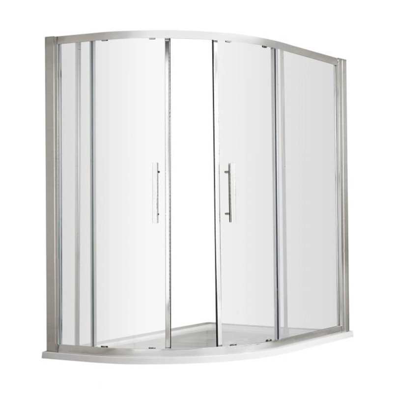 Apex 1900mm H Double Added Framed Shower Door with Clear Glass, 190cm H x 100cm W