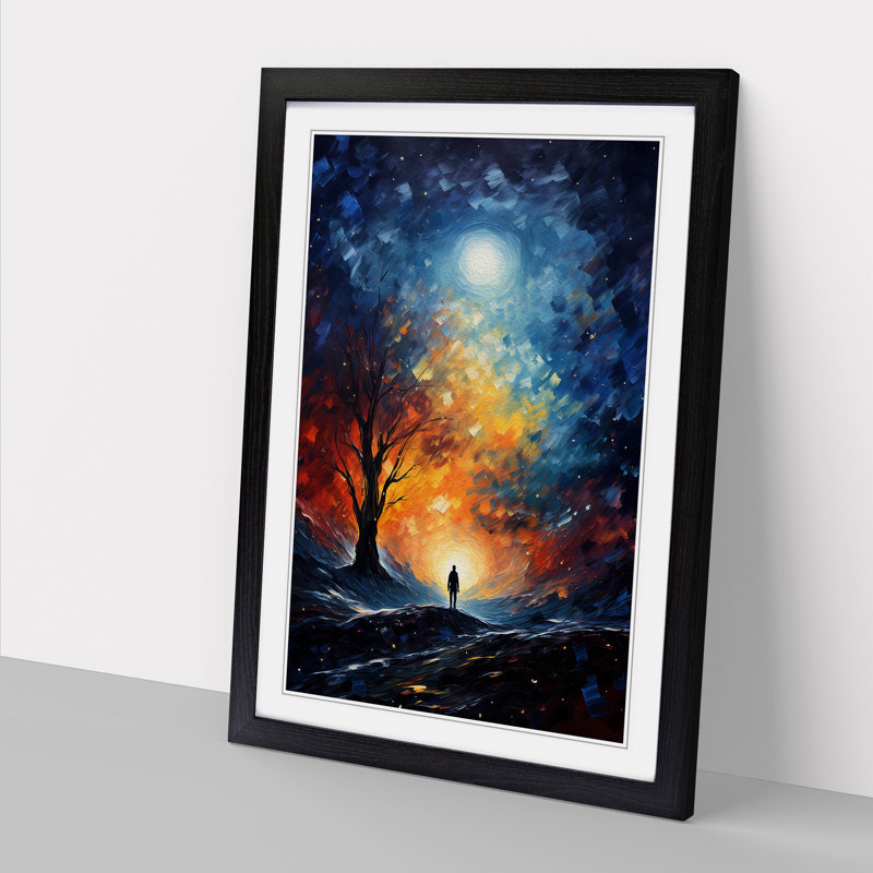 Single Picture Frame Print on Wood, 46cm H x 34cm W, Black Framed