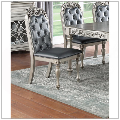 Ensemble de 2 chaises d'appoint Majestic Formal Gris / Argent