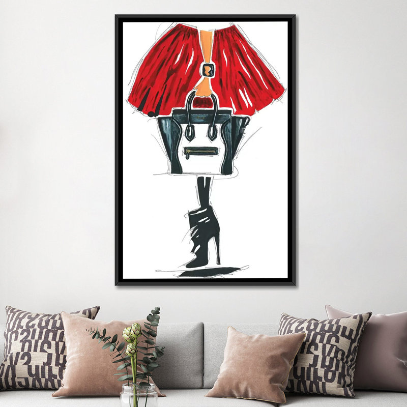 «Celine», reproduction sur toile, H 26 po x l 18 po x P 1,5 po, Toile avec cadre noir, Pas de tapis