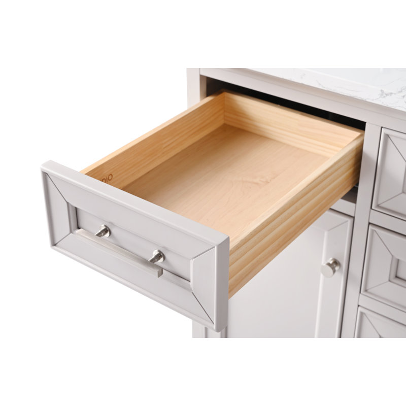 Thompson 48" W Single Vanity, Taupe/Brushed Nickel
