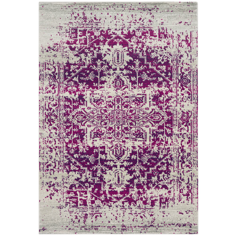 Fouke Tufted Purple/Grey Area Rug, Rectangle 160 x 230cm