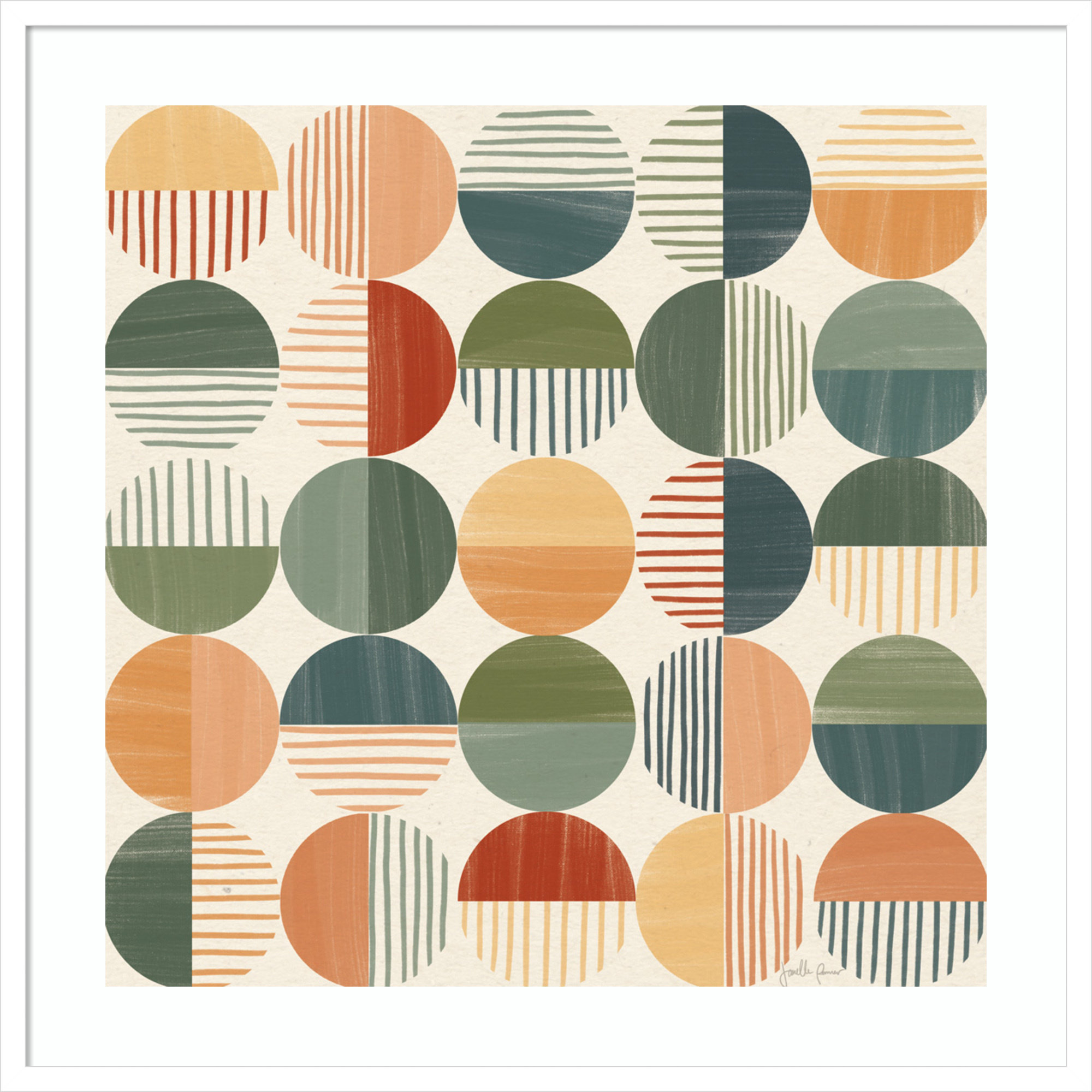 Born To Roam Pattern II, White, 33" H x 33" W x 1" D